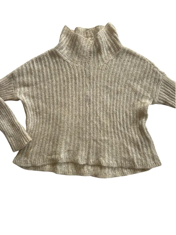 Eileen Fisher Mohair Knit Wide Mock Turtleneck Oversized Sweater Sz S Lagenlook - Image 6