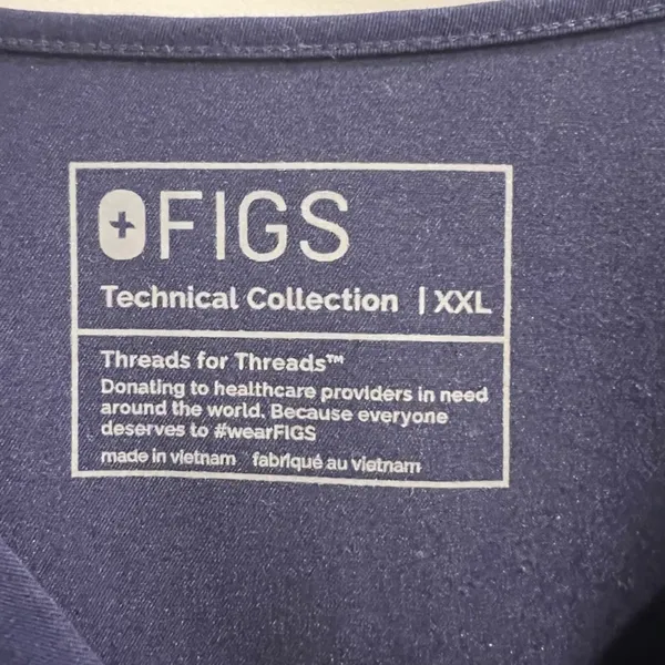 Figs Women's Catarina One Pocket Scrub Top Navy Blue V-Neck Medical Shirt Sz XXL - Image 3