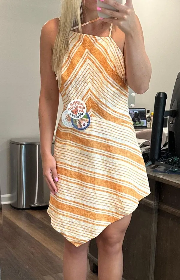 L'Academie Orange Dress - Image 3