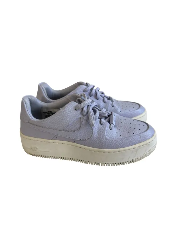 NIKE Women’s Lavender Leather Air Force 1 Sneakers Size 7 - Image 5