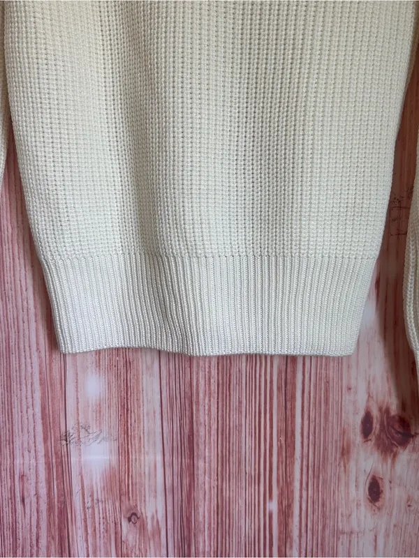 English Factory Ivory Puff Sleeve High Crewneck Sweater Size XS - Image 12