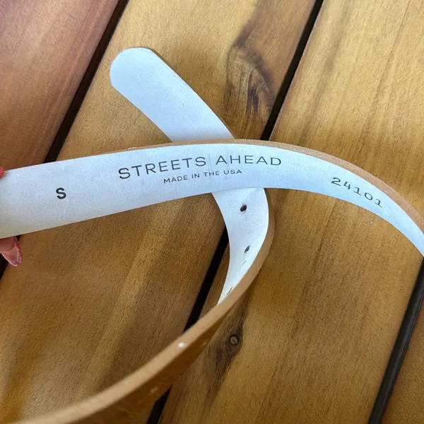 Streets ahead Tan Thin cracked Belt - Image 3