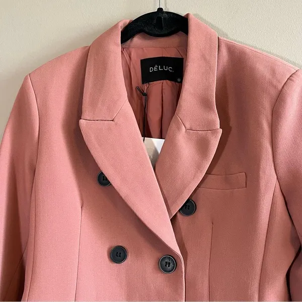 ✨ Deluc Women’s Salmon‎ Coral Sabrina Double Breasted Blazer Small NWT - Image 2