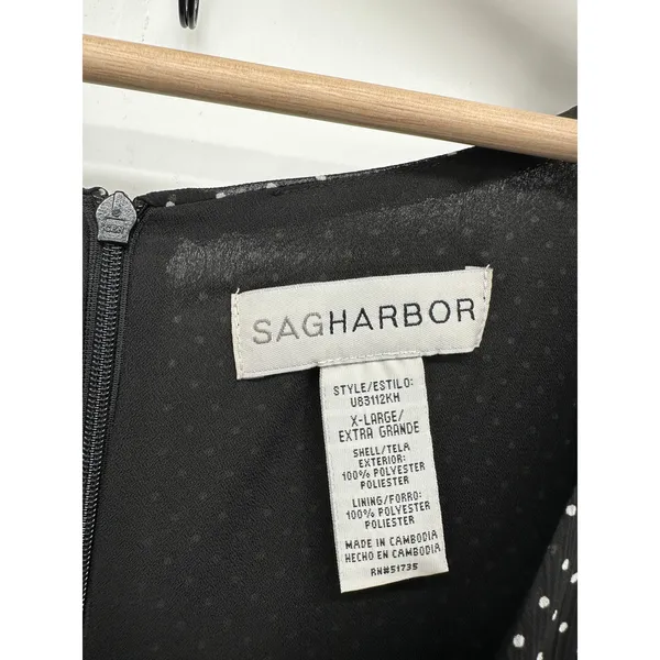 Sagharbor Womens Black Maxi Dress Size XL‎ Dainty Fairy Y2K Polka Dot Coquette - Image 7