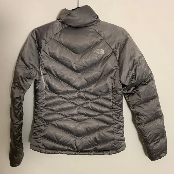 The North Face‎ Goose Down Puffer Jacket Womens Size Small Silver Gray - Image 5