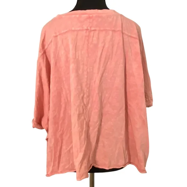 Maronie Pink Slub Cotton Oversized Boxy Tee Made in USA Medium - Image 3