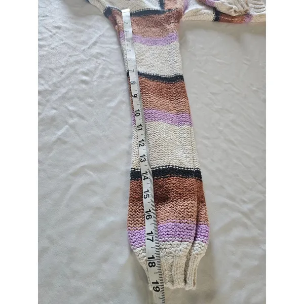 Billabong Sweater Sz S‎ Seeing Double Striped Boxy Comfy Lagenlook Earthy - Image 6