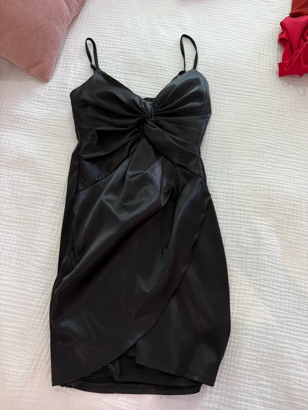 Lulus pleather black mini dress - Image 2