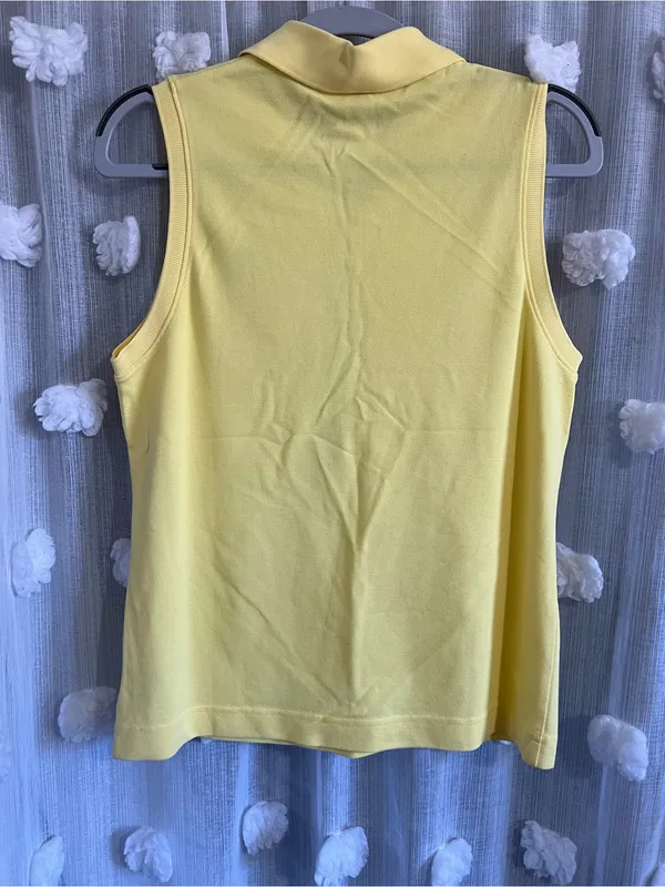 Lily Pulitzer Palm Tree Sleeveless Polo Top - Yellow - Image 2