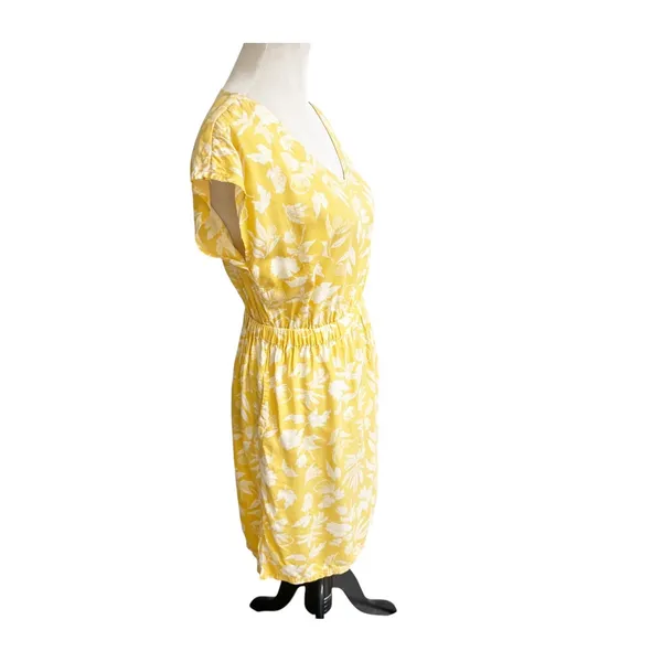 Patagonia June Lake Dress Womens Small Yellow Floral Cap Sleeve V Neck Bohemian - Image 2