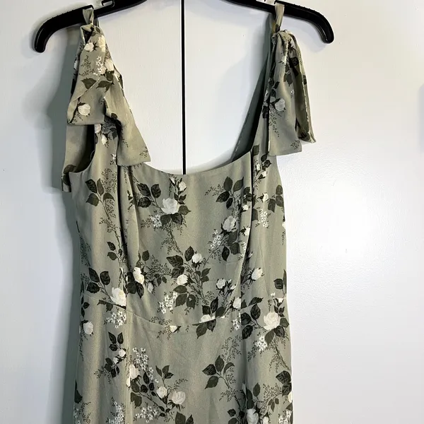 Reformation Twilight Midi Dress verde green floral size 2 - Image 5