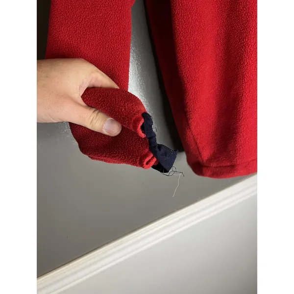 Woolrich Fleece Pullover Womens Medium Red Polartec Snap Mock Neck Outdoor Warm - Image 4