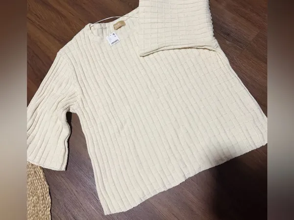 NWT Free People Kenzie Sweater top knit spring summer casual L coastal - Image 3