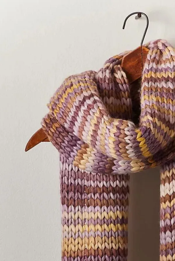 Free People All Mine Woven Scarf NWT Purple and Yellow - Image 3
