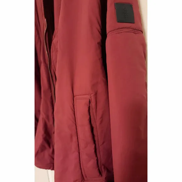 Free People | Oversized Bomber Jacket in Burgundy size Small - Image 6
