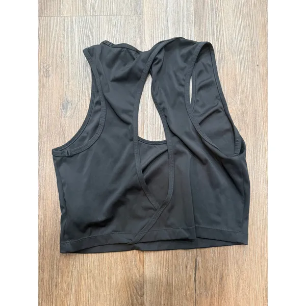 Gymshark Black Cropped Tank Top Open Back Workout Athletic‎ Women's M - Image 3