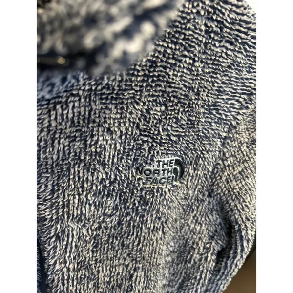 The North Face Osito Full Zip Fleece Jacket Blue White Marled Womens Medium - Image 4