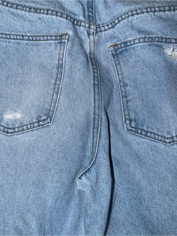 edikted light wash high-waisted wide leg distressed jeans - Image 6