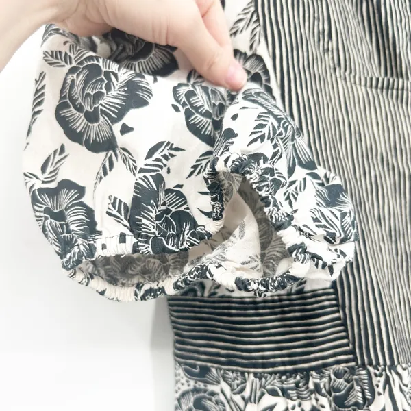 BloomingPrint Anthropologie Adrienne Floral Mixed Print Flounced Midi Dress 10‎ - Image 6