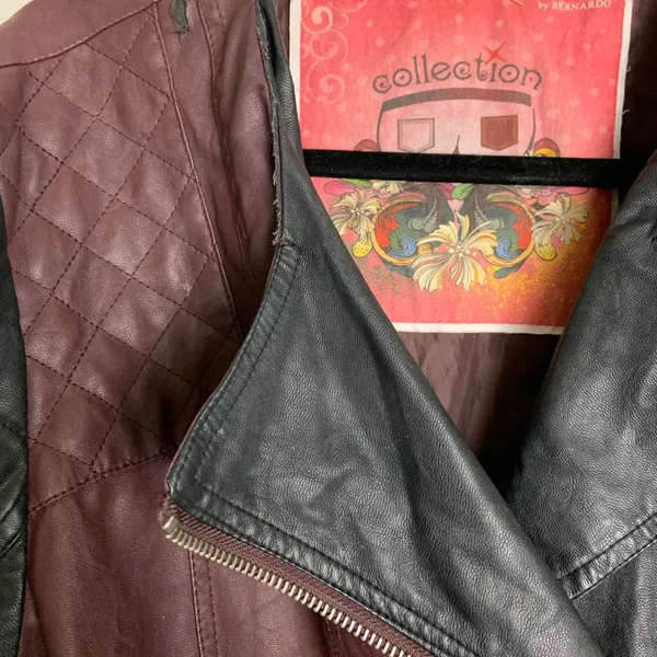 LG B Bernardo Collection Burgundy moto Jacket - Image 7
