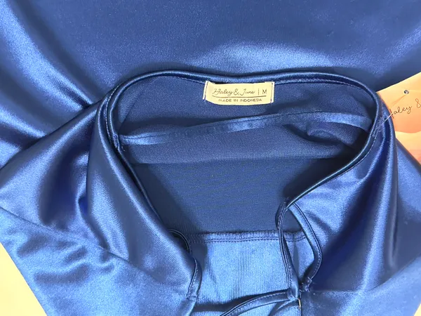 haley & june NWT Midnight ScoopBack Bodycon Mini Dress - Metallic Royal Blue - M - Image 11