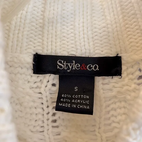 Style & Co Cream Cable Knit Oversized Sweater - Image 10