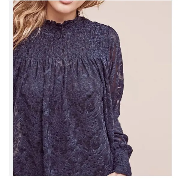 Anthropologie Deletta Amanna Lace Top‎ Sz XS black - Image 16