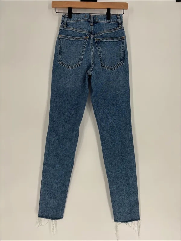 We the free button fly high waisted jeans raw hem 24 - Image 3