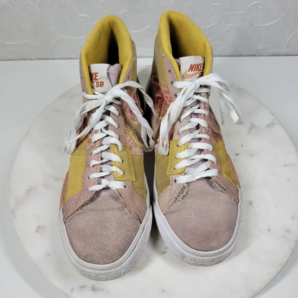 Nike Zoom Blazer Premium SB Womens 5.5 Sanded Gold Paisley Patchwork High Top - Image 14