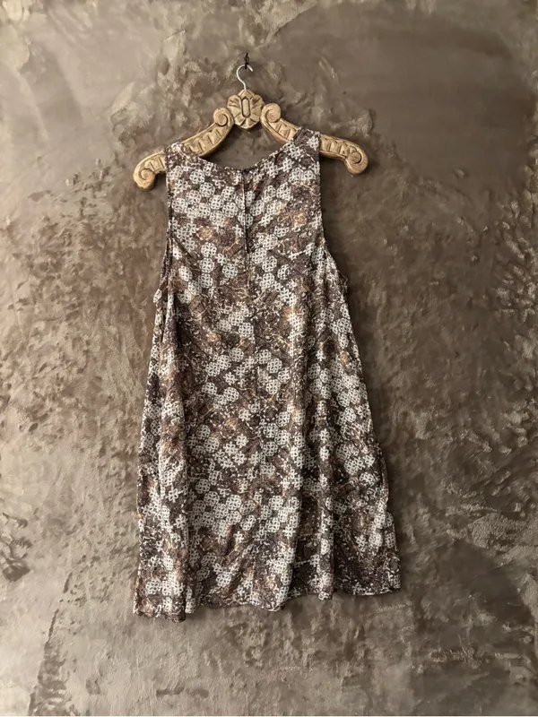 hinge Dress Women’s (L) Brown White Pattern With Pockets - Image 2