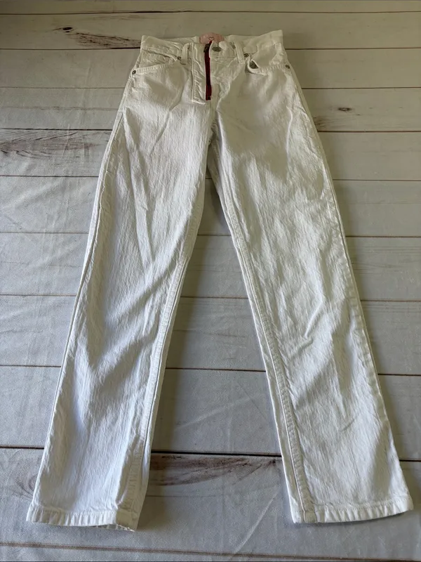 REVICE White Straight-Leg Jeans with Red Heart Patch - Image 2