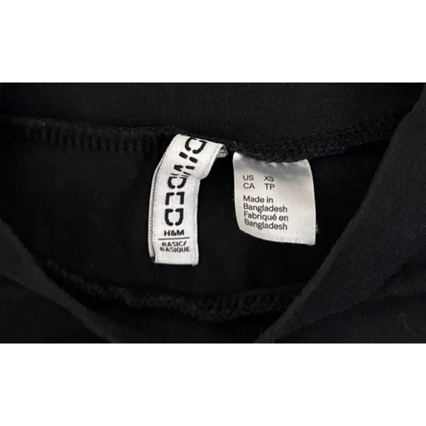 Divided H&M Basic Capsule Black Short Sleeve Crew Neck Crop Top T Shirt Size XS - Image 2