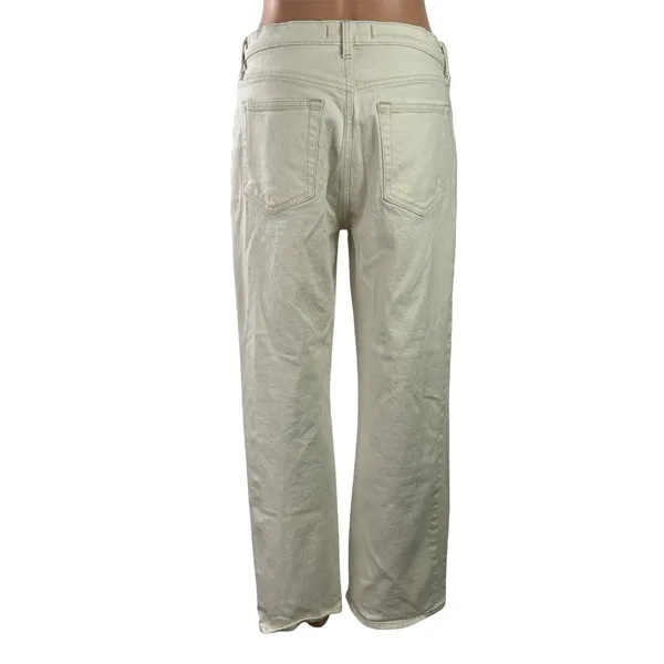 Abercrombie & Fitch The Baggy Mid Rise Women's White Wide Leg Denim Jean Size 4 - Image 3