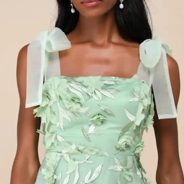 LULU's Floral Sexy Flowy Special Event Prom Wedding Chic Elegant Midi Dress - Image 3