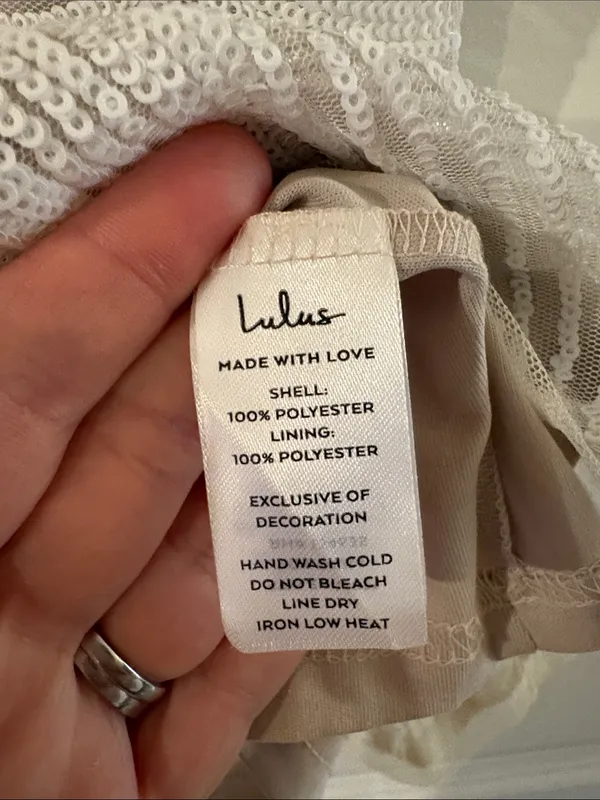 Lulu’s White Sequined Mini Dress - Image 3