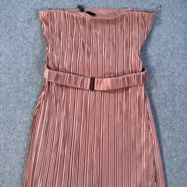 Dress Forum Los Angeles Strapless Midi Dress Women's Medium Champagne Belted New - Image 8