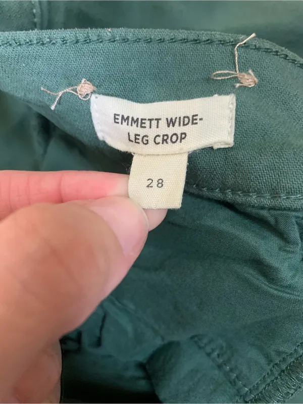 Madewell Emmett Wide Leg Crop Green High Rise Pants Casual Utility 28 - Image 4