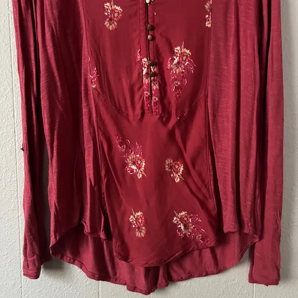 Vintage Lucky Brand Womens Floral Top Large Y2K Grunge Boho Indie Stretch Casual - Image 4