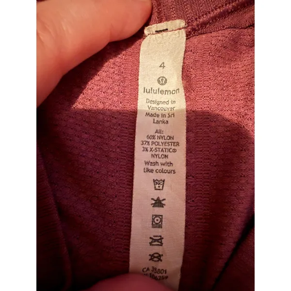 Lululemon Swiftly Tech 2.0 Long Sleeve Shirt Womens 4 Magenta Plum Thumbholes - Image 4