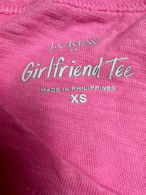 J. Crew Pink Girlfriend Tee Short Sleeve Cotton T-Shirt Women's Size XS - Image 2