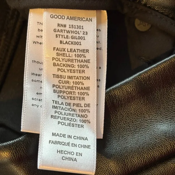 Good American NWT Black Better Than Leather Good Icon Pants - size 2/26 - Image 6