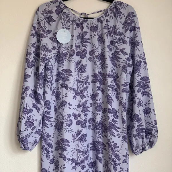 NWT Hill House Allover Print High Slit Maxi Dress in Purple‎ Floral - Image 4