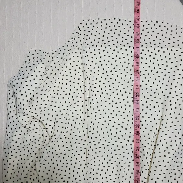 Madewell Smocked Ruffle-Shoulder Midi Dress in Inkbrush Dots‎ Size M - Image 9