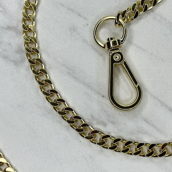 Gold Tone Flat Chain Link Purse Handbag Replacement Strap 46" ✨ - Image 10