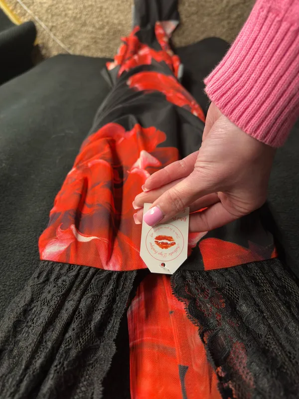 Boutique Red and Black floral halter maxi dress - Image 6