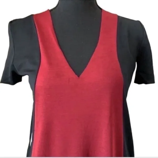 Zara Color Block Burgundy & Black Maxi Dress(Size Small) - Image 3