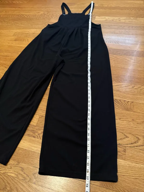 HALARA Black Wide-Leg Jumpsuit with Adjustable Straps size M Tall - Image 12