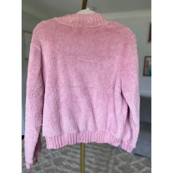Olivia Sky Blush Bomber Jacket‎ Fuzzy Cozy Winter Buttery Soft Zip Baddie NWTs M - Image 3