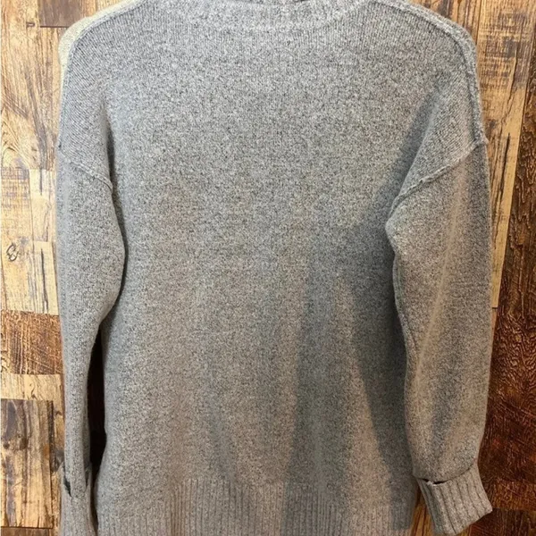 Cyrus Womens Side Slits Long Sleeve Turtleneck Sweater Gray Small (29) - Image 3