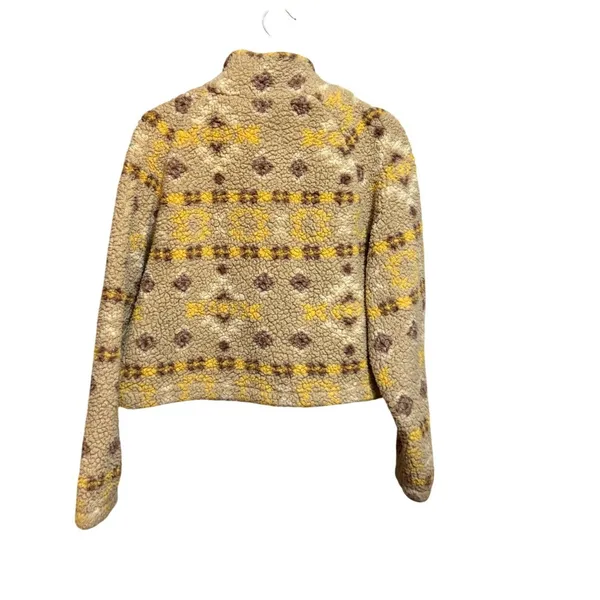 Love Tree Fleece Jacket Geometric Print Zipper Closure L‎ - Image 2